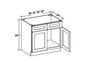 Sink Base Cabinet - 2 False Drawer
